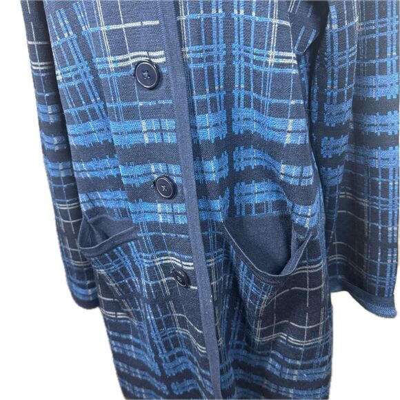 Pendleton Sketchbook Long Line Cardigan 100% Merino Wool Plaid Sweater Sz L - Picture 3 of 9